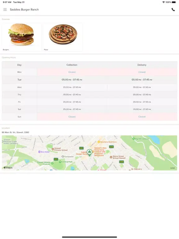 Ảnh chụp màn hình của Saddles Burger Ranch iPad 