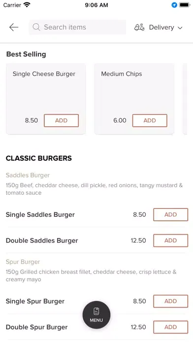 Ảnh chụp màn hình của Saddles Burger Ranch