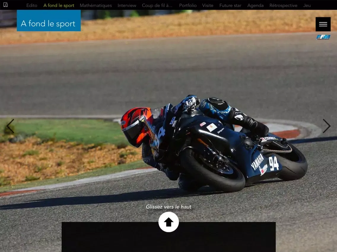 Ảnh chụp màn hình của E-Mag France Moto iPad 