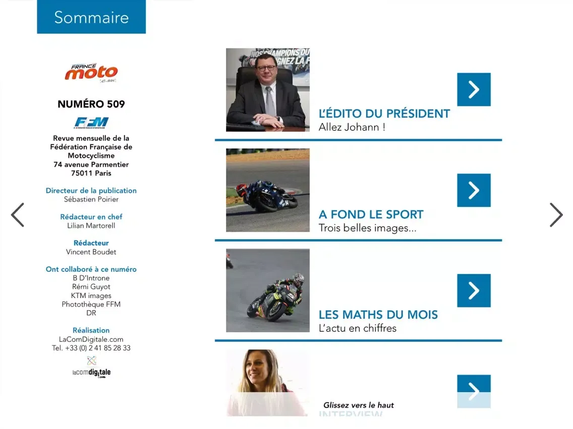 Ảnh chụp màn hình của E-Mag France Moto iPad 