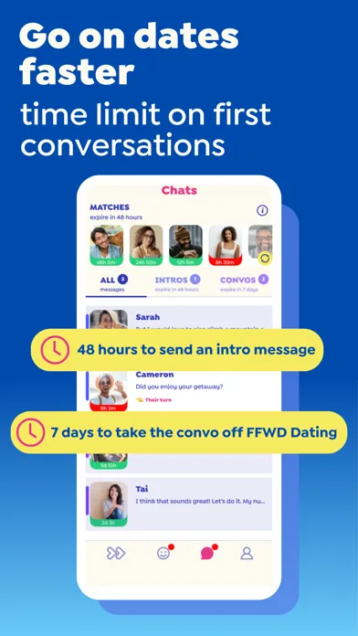 Capturas de tela do Fast-Forward Dating App (FFWD)