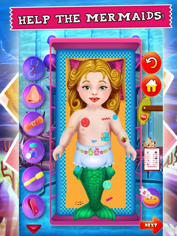 Tangkapan layar Mermaid Baby Nurse Sea Doctor iPad 