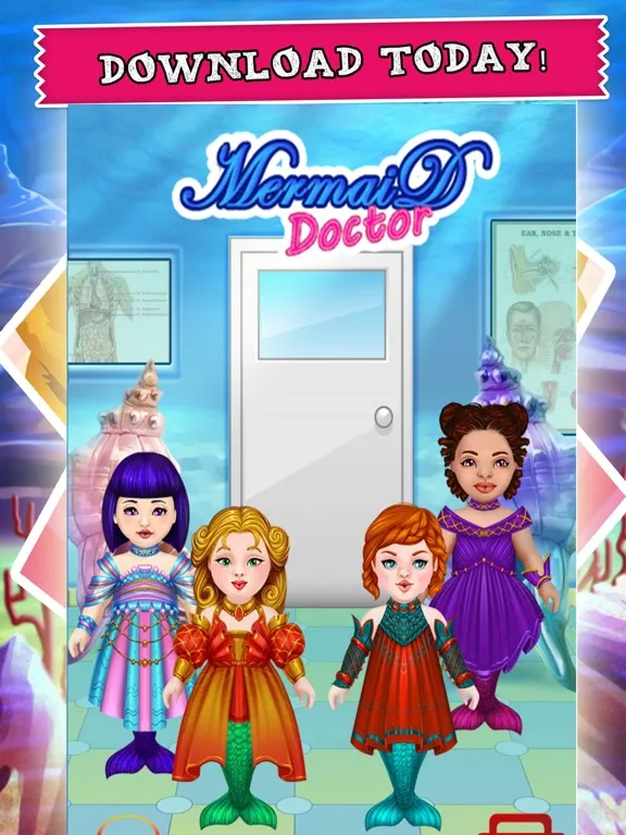 Tangkapan layar Mermaid Baby Nurse Sea Doctor iPad 