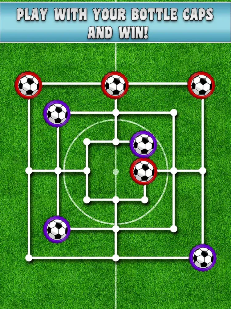 Tangkapan layar Soccer Caps Morris Tic Tac Toe - 3 in a row Nine Men's Morris iPad 