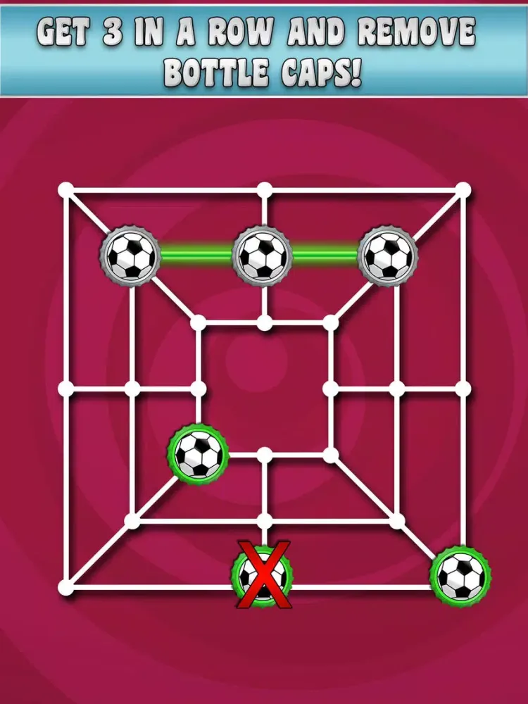 Tangkapan layar Soccer Caps Morris Tic Tac Toe - 3 in a row Nine Men's Morris iPad 