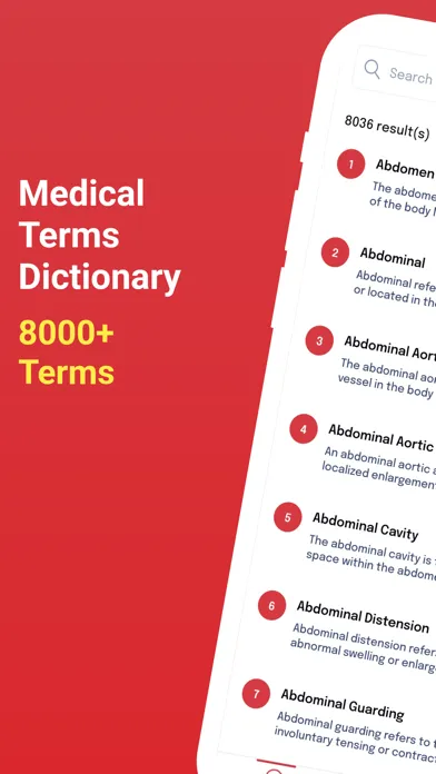 Captures d'écran de 8000+ Medical Terms Dictionary