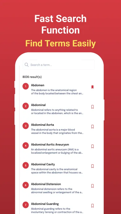 Captures d'écran de 8000+ Medical Terms Dictionary