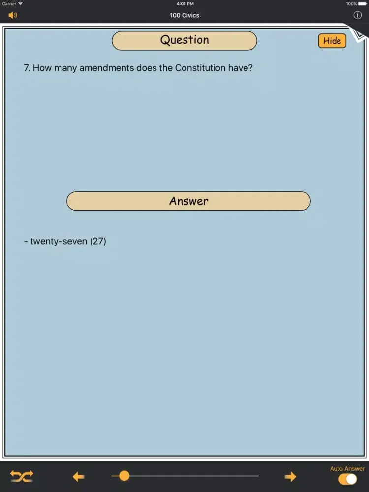 Скриншоты 100 Civics USA Naturalization iPad 