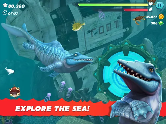Tangkapan layar Hungry Shark Evolution iPad 