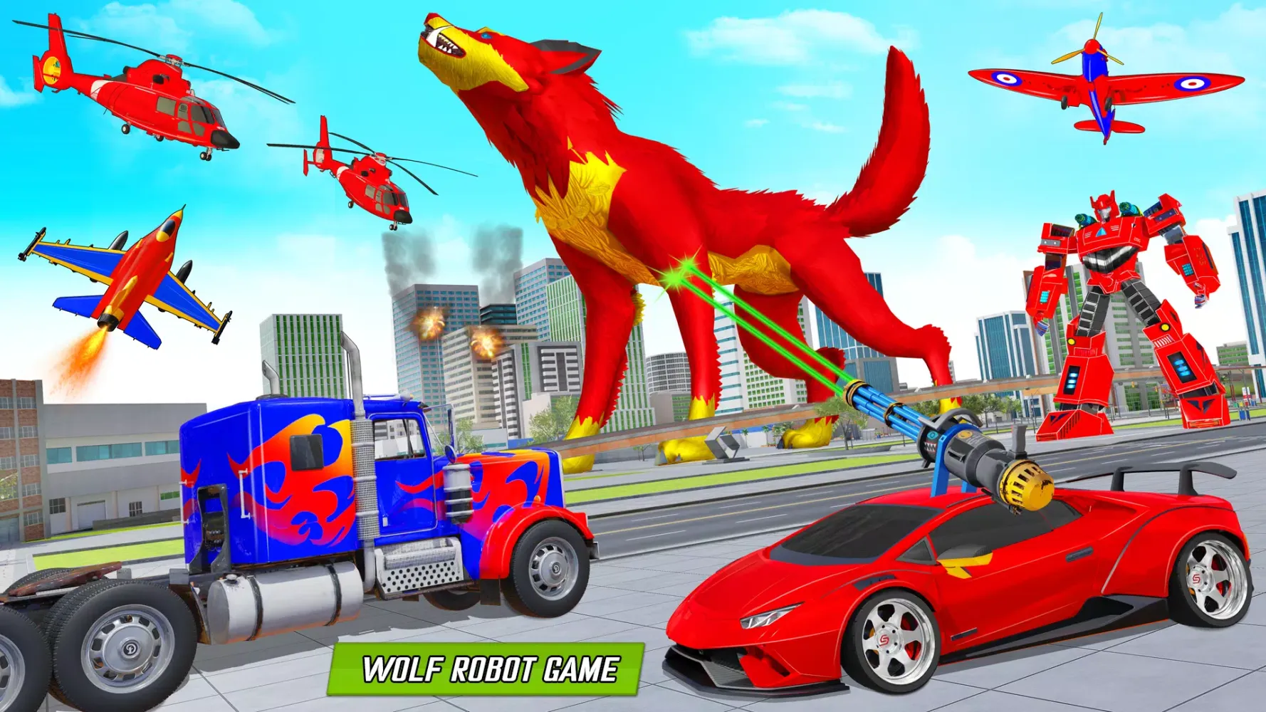 Wolf Robot Car Transform Game 스크린샷