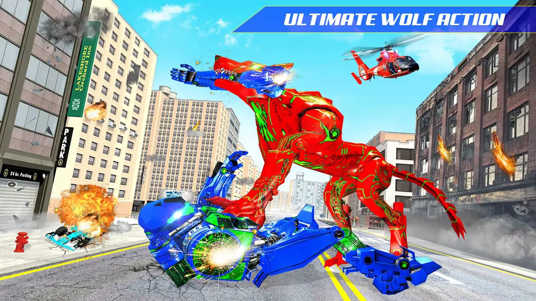 Wolf Robot Car Transform Game 스크린샷
