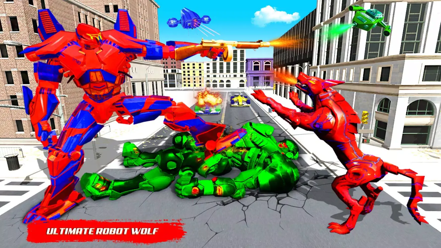 Wolf Robot Car Transform Game 스크린샷
