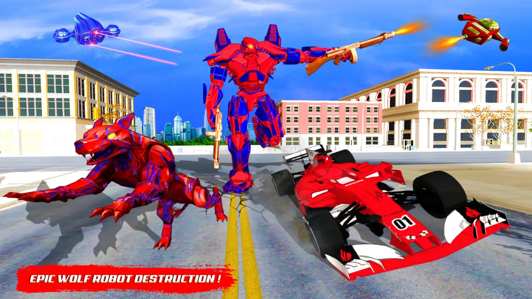 Wolf Robot Car Transform Game 스크린샷