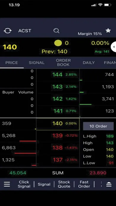 Screenshot di Indo Harvest Sekuritas Mobile