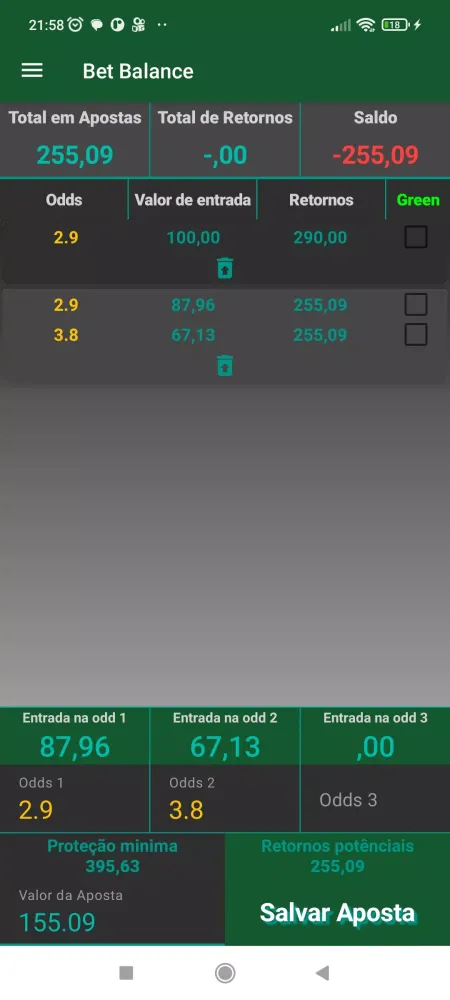 Bet Balance Screenshots