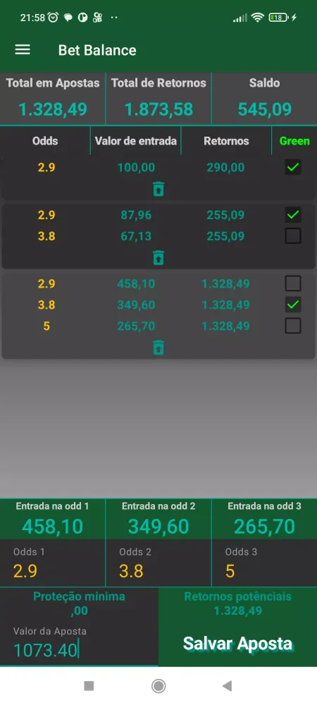 Bet Balance Screenshots