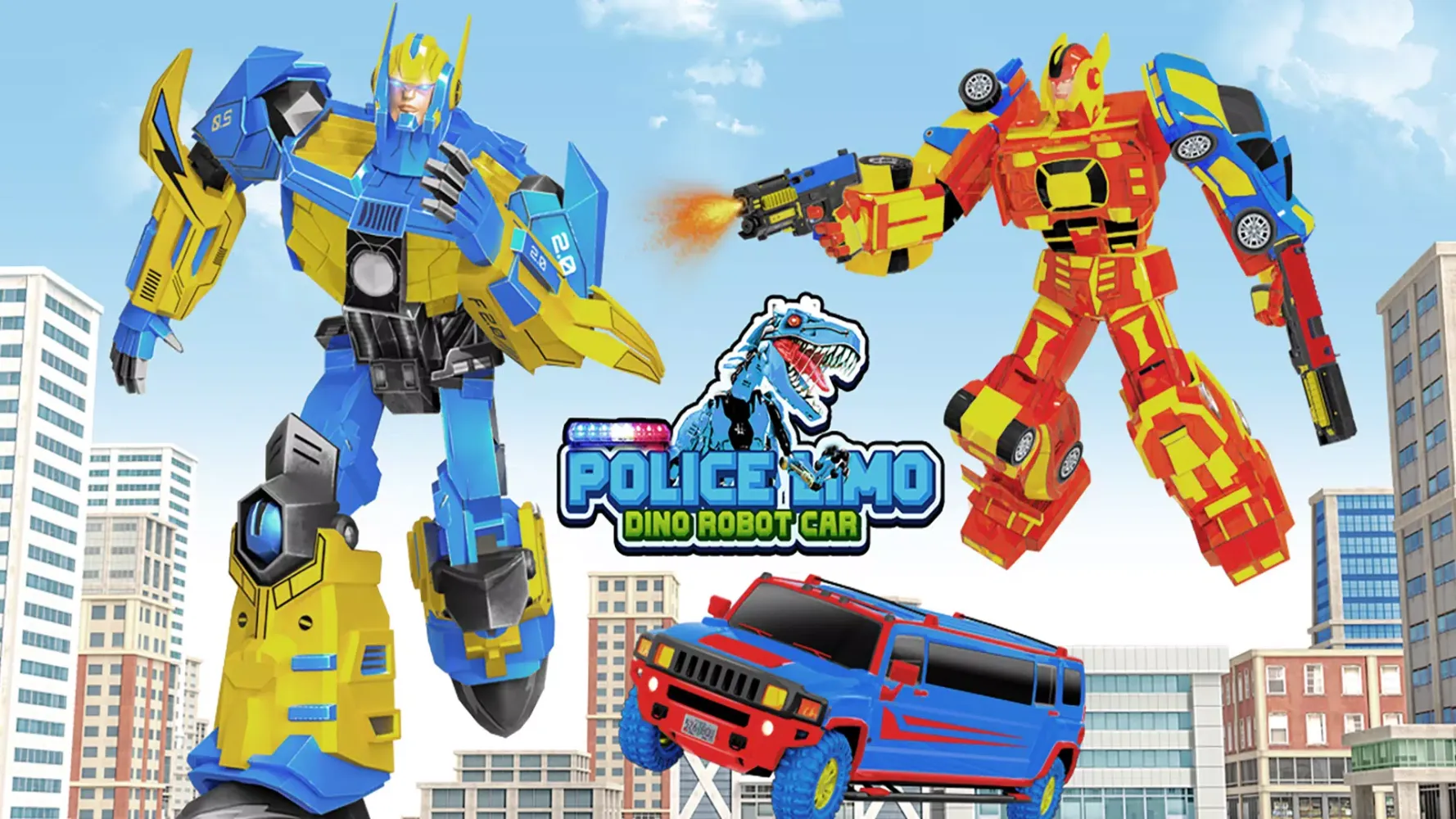 Capturas de tela do Limo Car Dino Robot Car Game