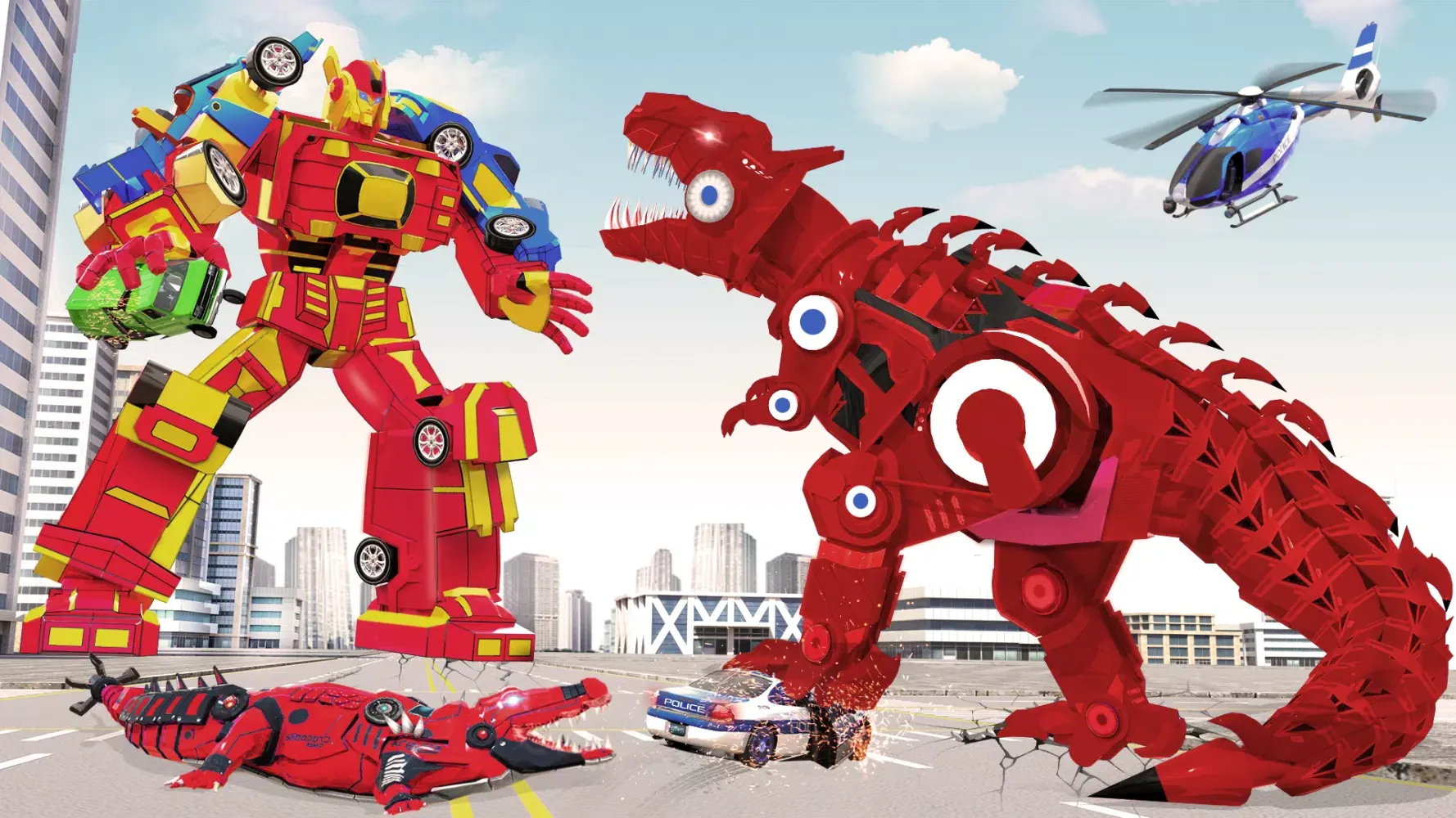 Capturas de tela do Limo Car Dino Robot Car Game