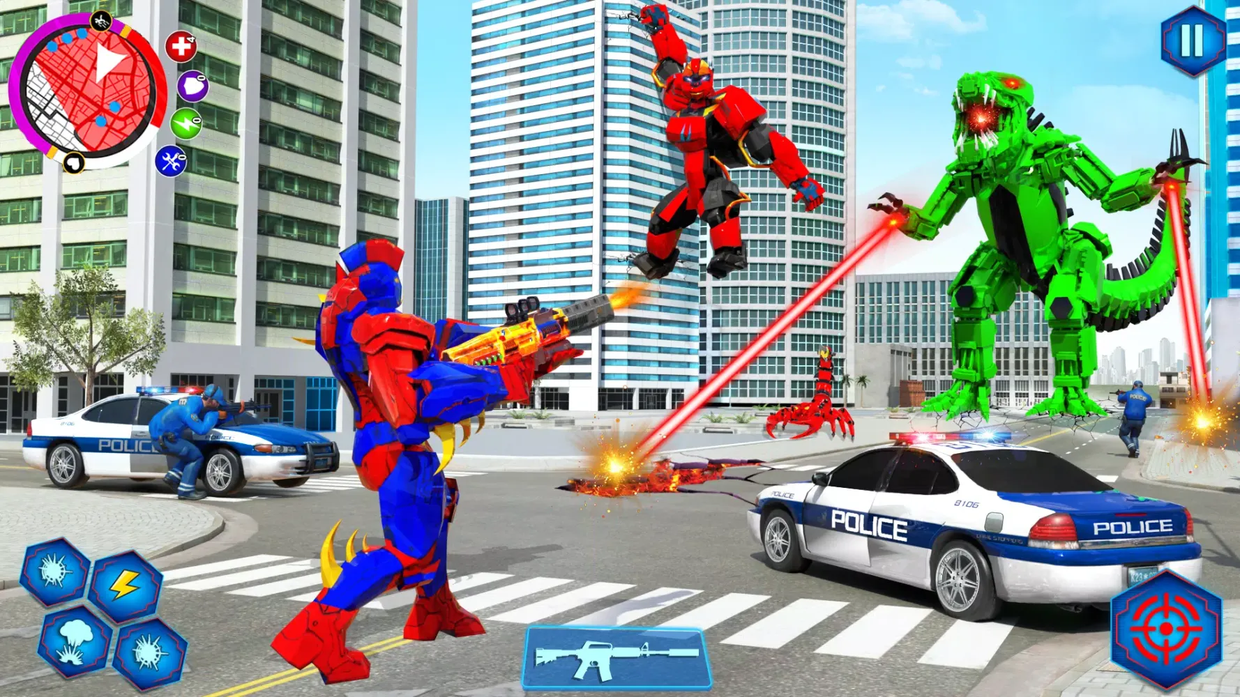 Capturas de tela do Limo Car Dino Robot Car Game