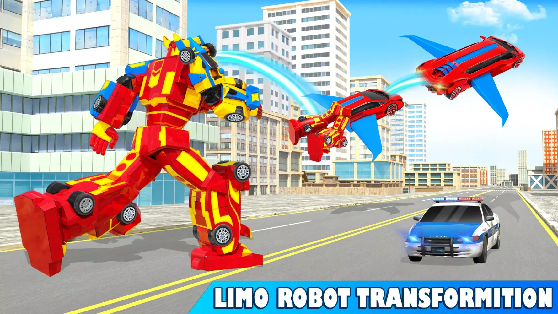 Capturas de tela do Limo Car Dino Robot Car Game