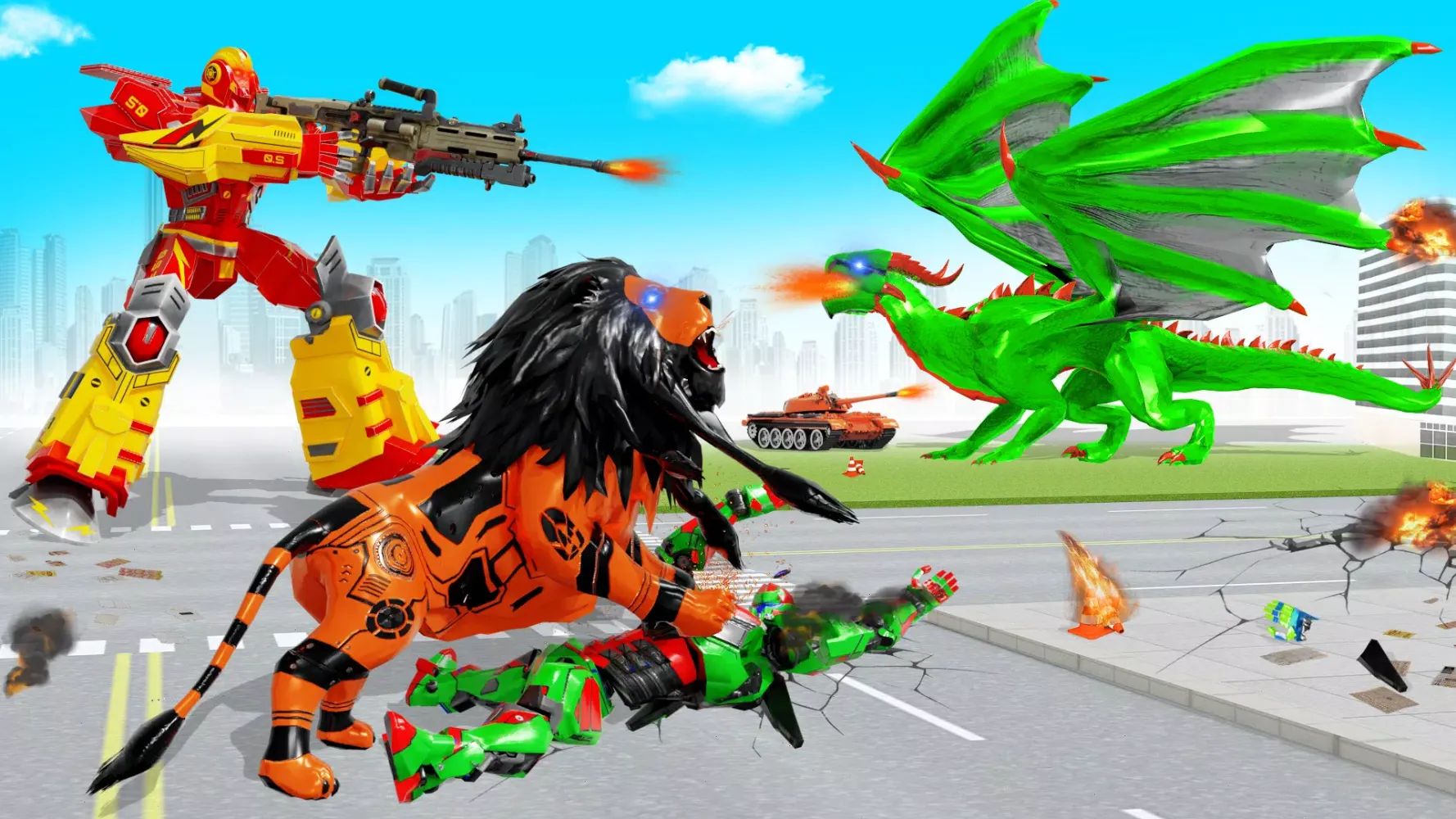 Zrzuty ekranu Army Tank Lion Robot