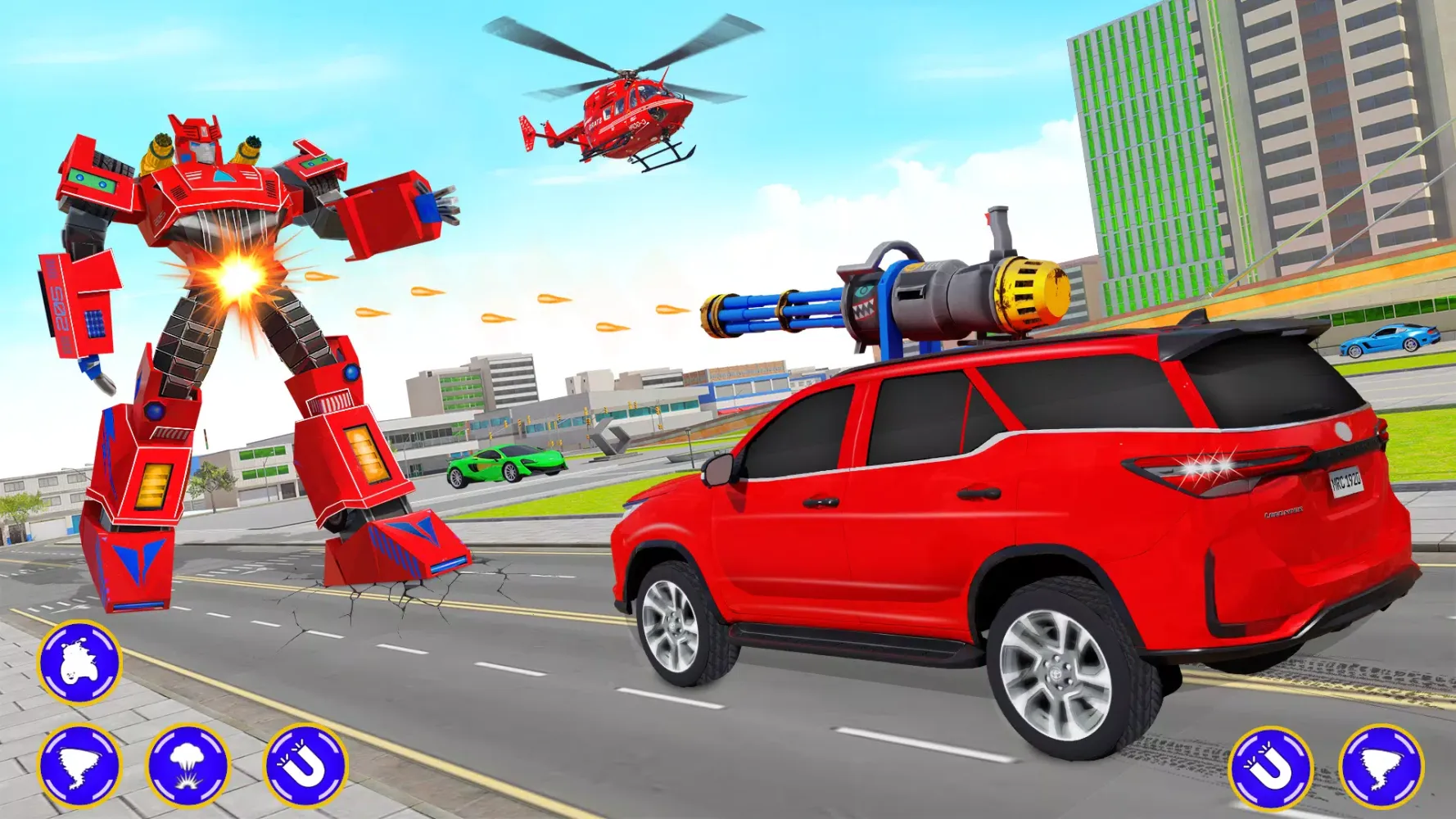 Flying Prado Car Robot Game Screenshots