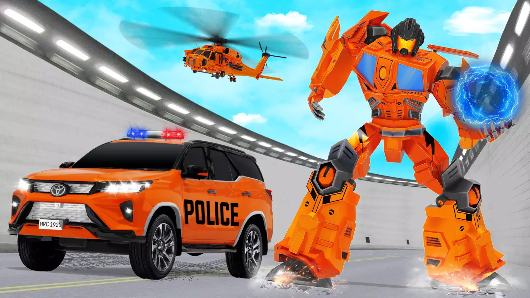 Flying Prado Car Robot Game Screenshots