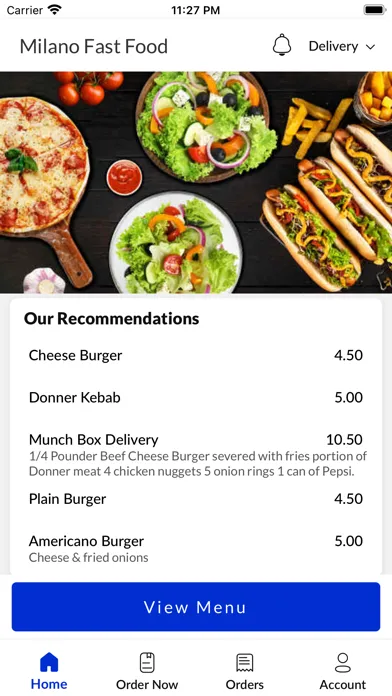 Tangkapan layar Milano Fast Food Birmingham