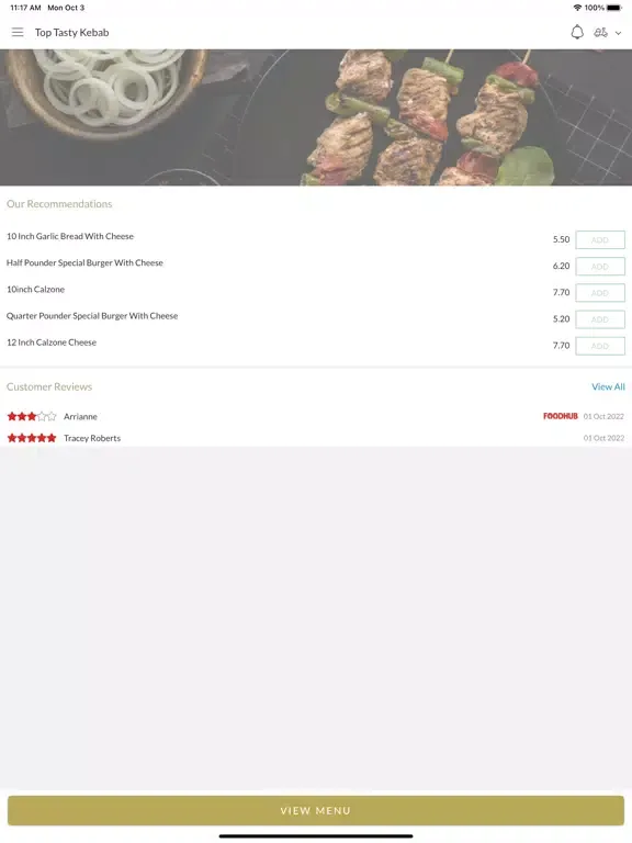 Top Tasty Kebab. iPad 應用截圖