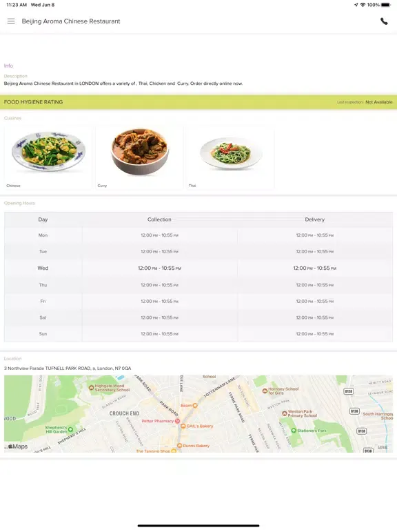 Tangkapan layar Beijing AromaChineseRestaurant iPad 