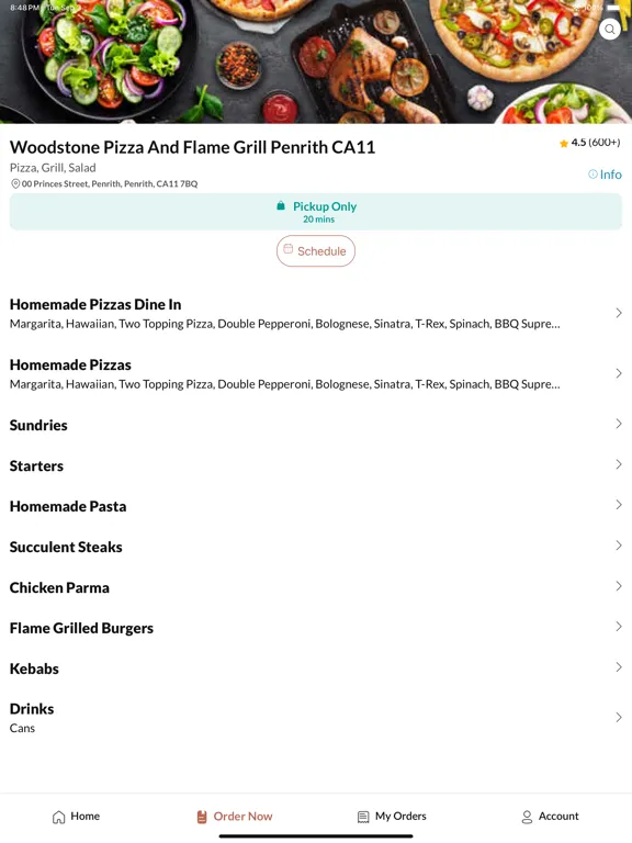 Woodstone Pizza & Flame Grill iPad 應用截圖