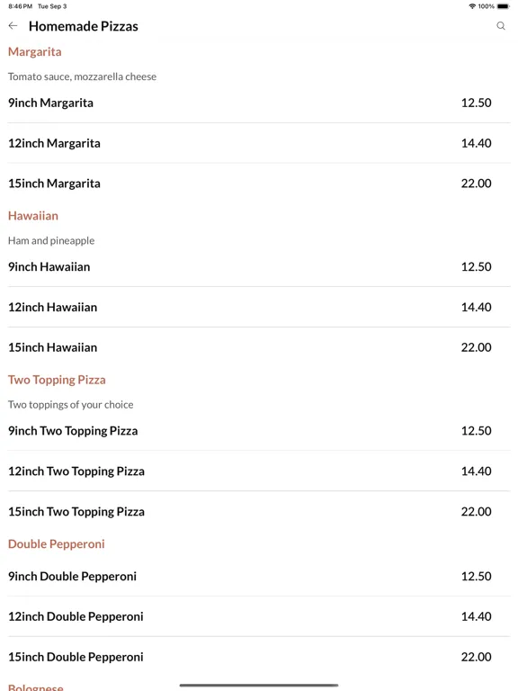 Woodstone Pizza & Flame Grill iPad 應用截圖