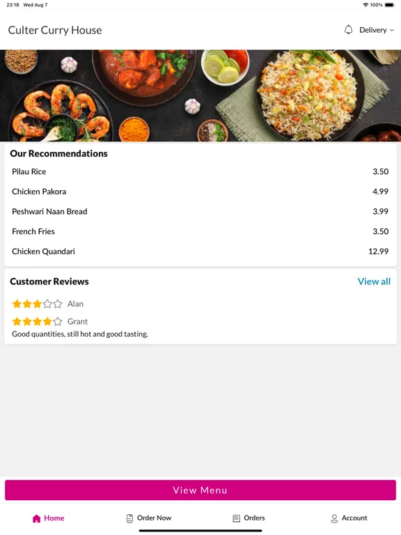 Capturas de pantalla de Culter Curry House Aberdeen iPad 