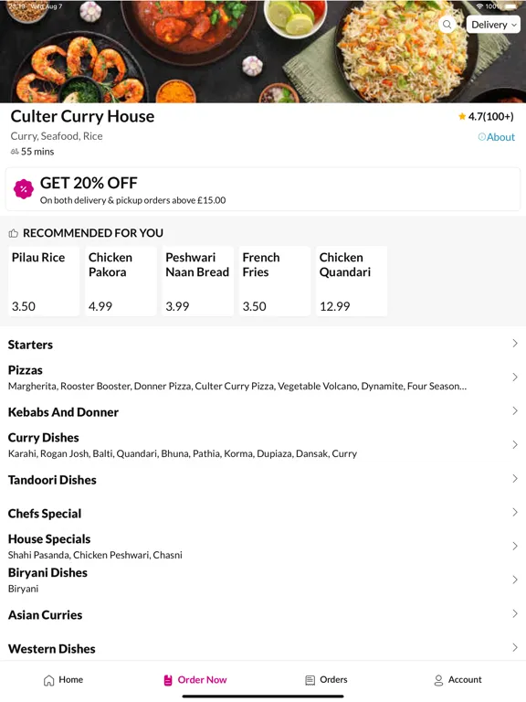 Capturas de pantalla de Culter Curry House Aberdeen iPad 