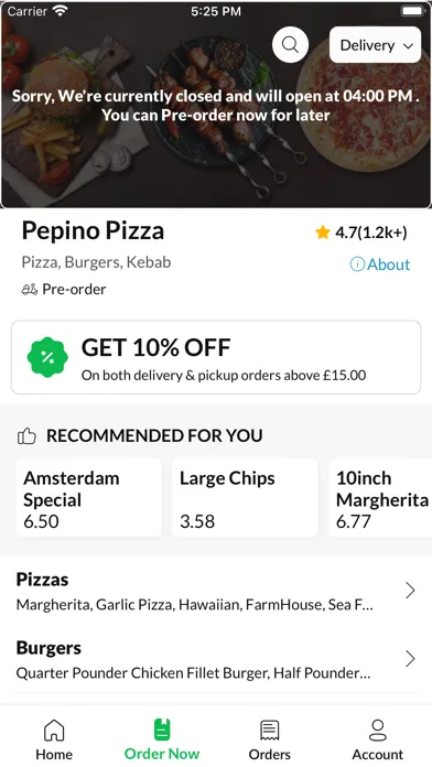 ภาพหน้าจอของ Pepino Pizza