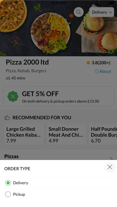 Ảnh chụp màn hình của Pizza 2000 ltd.