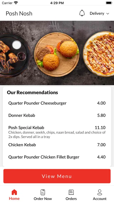 Tangkapan skrin Posh Nosh.