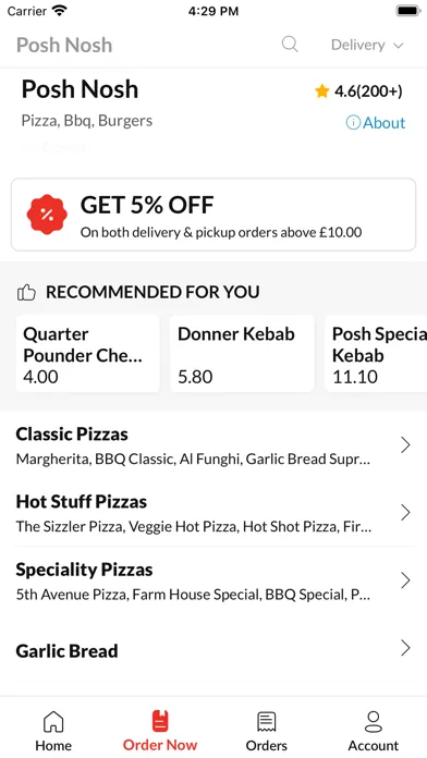 Tangkapan skrin Posh Nosh.