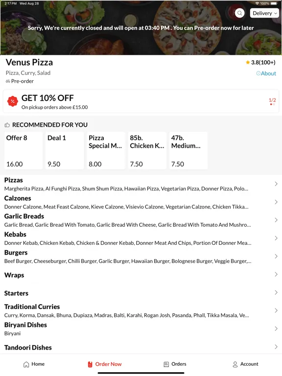 Venus Pizza Hull iPad  سکرین شاٹس
