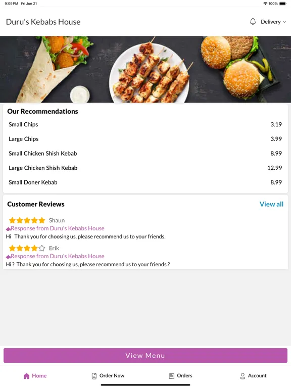 Captures d'écran de Duru's Kebabs House iPad 