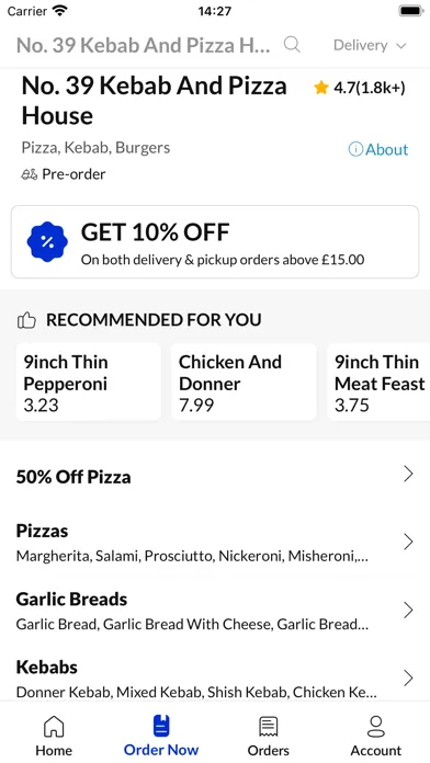 No. 39 Kebab And Pizza House سکرین شاٹس