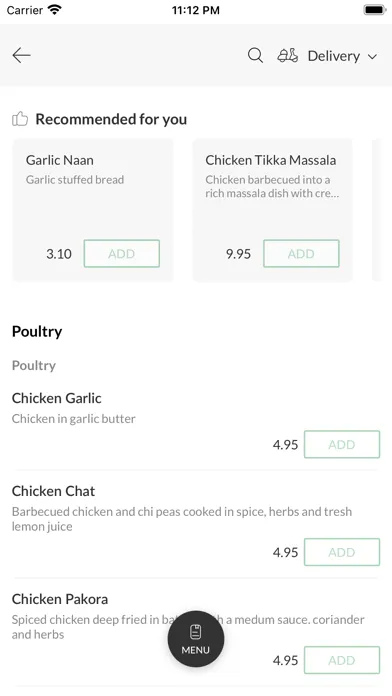 Zrzuty ekranu Nila Indian Cuisine