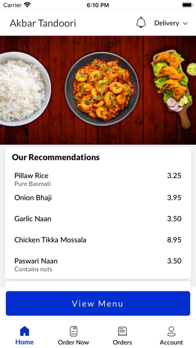Capturas de tela do Akbar Tandoori