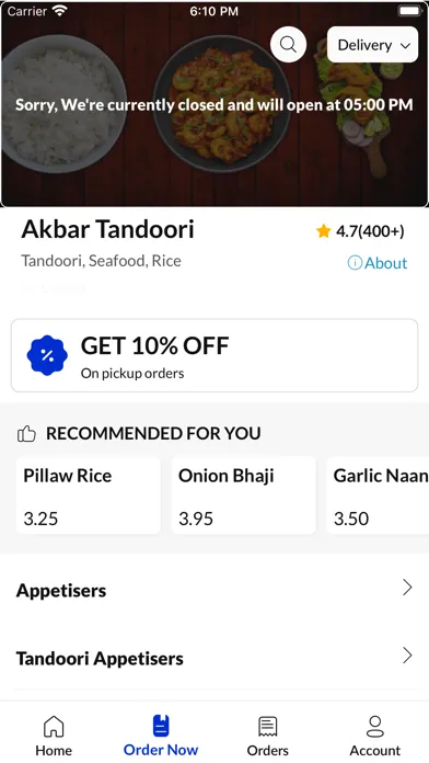Capturas de tela do Akbar Tandoori