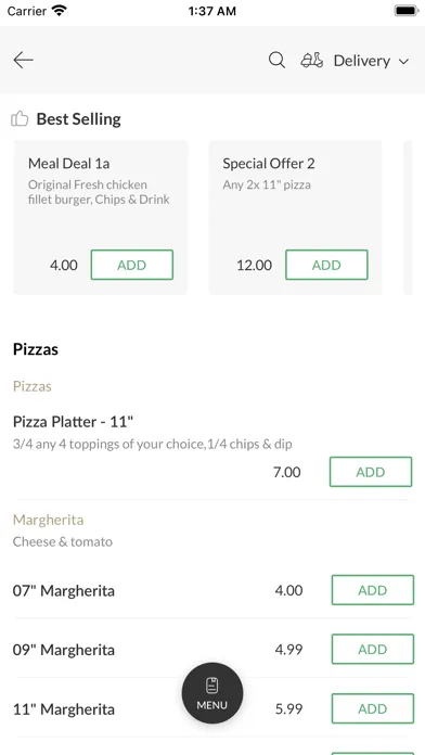 Zrzuty ekranu Roshan Pizza