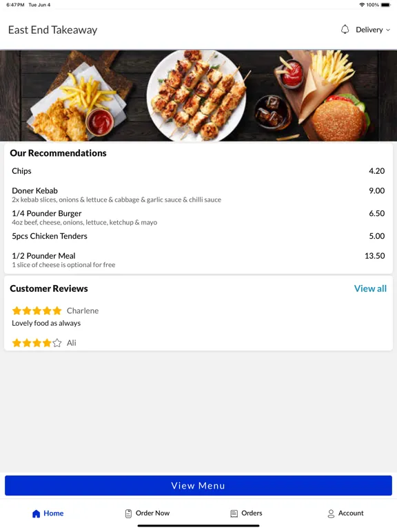 Zrzuty ekranu East End Takeaway iPad 