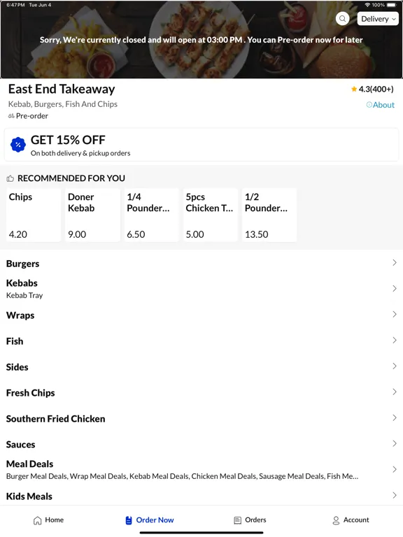 Zrzuty ekranu East End Takeaway iPad 