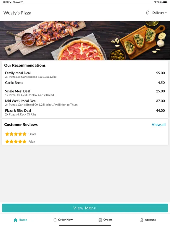Westys Pizza iPad 应用截图