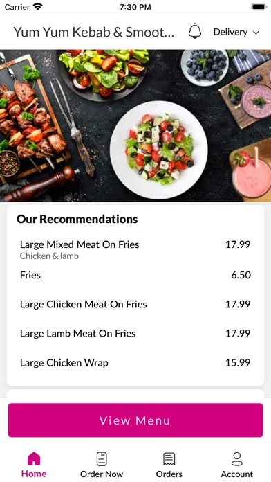 Capturas de tela do Yum Yum Kebab & Smoothies