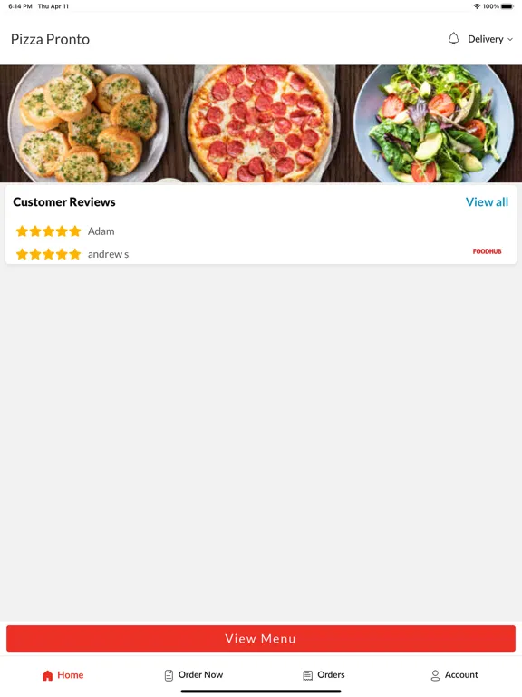 Zrzuty ekranu Pizza Pronto. iPad 